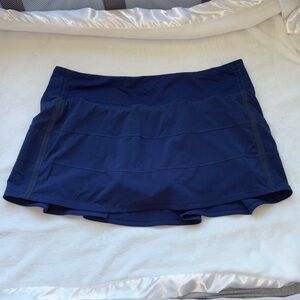 Lululemon Athletica Pace Rival Skirt, Navy Blue, Size 12 Reg.